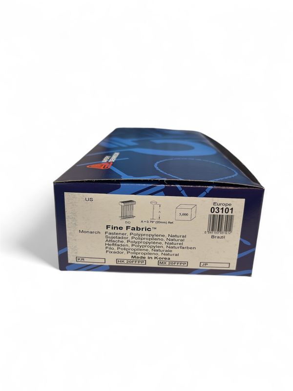 Plasthemper 20 mm Fine Fabric Hvit – 5000 stk til Festepistol