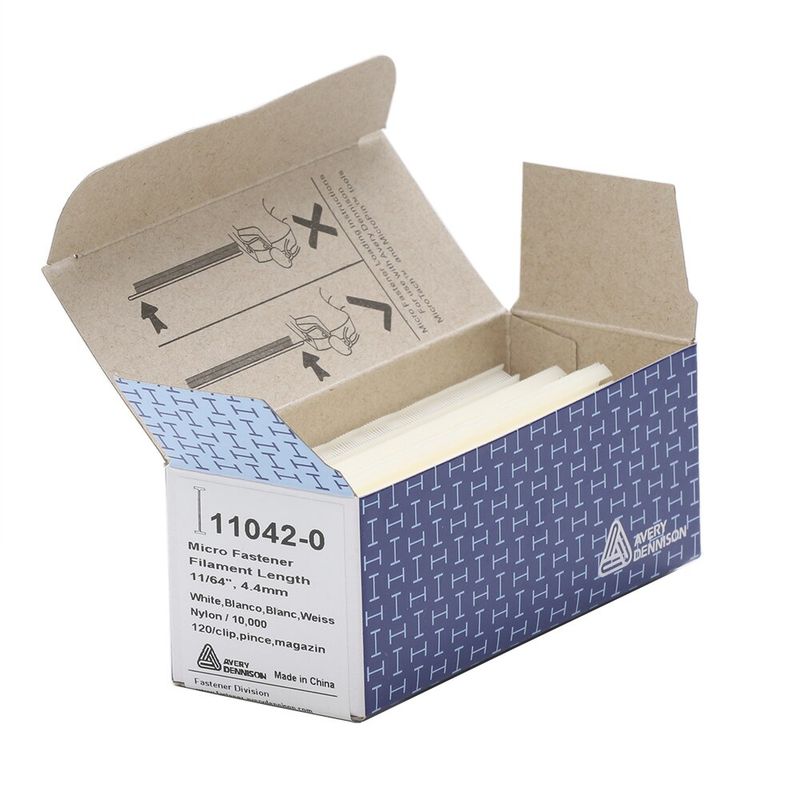 Plasthemper 4,4 mm MicroTach Hvit – 10.000 stk til Festepistol